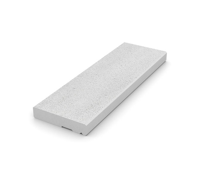 Kantplatta 135*2000*650 mm i supervit färg med 120 mm urparing för kantstöd