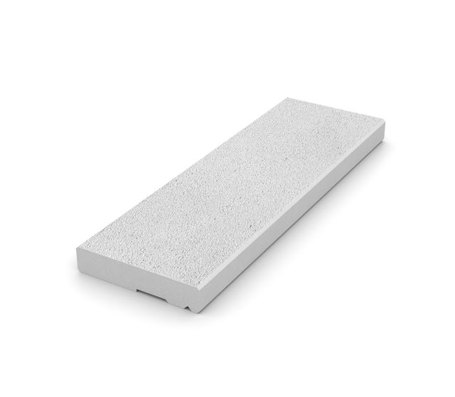 Kantplatta 135*2000*650 mm i supervit färg med 130 mm urparing för kantstöd