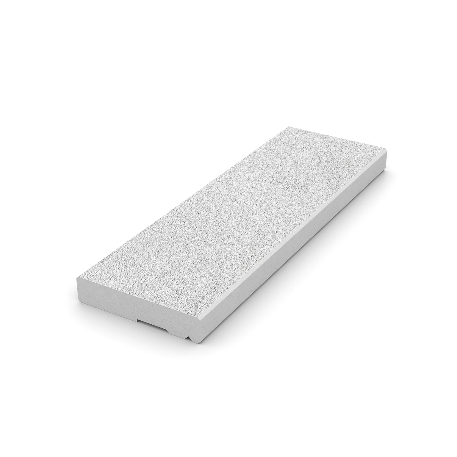 Kantplatta 135*2000*650 mm i supervit färg med 130 mm urparing för kantstöd