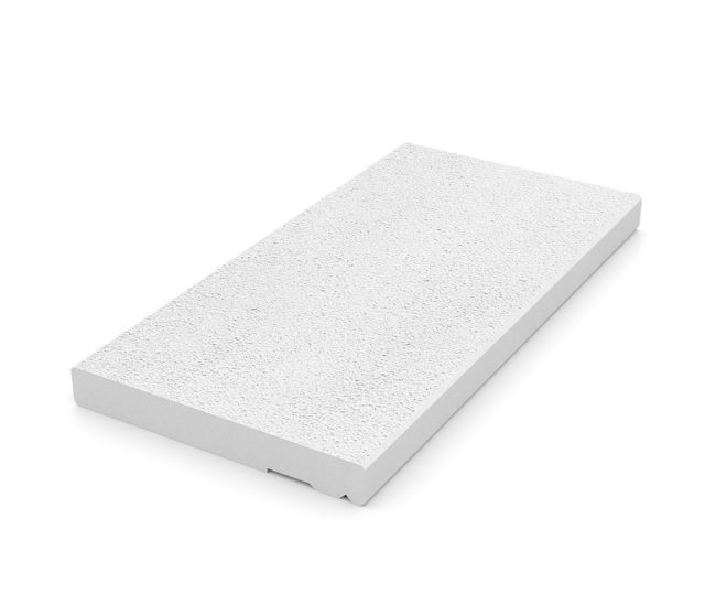 Kantplatta 135*2000*1000 mm i supervit färg med 130 mm urparing för kantstöd