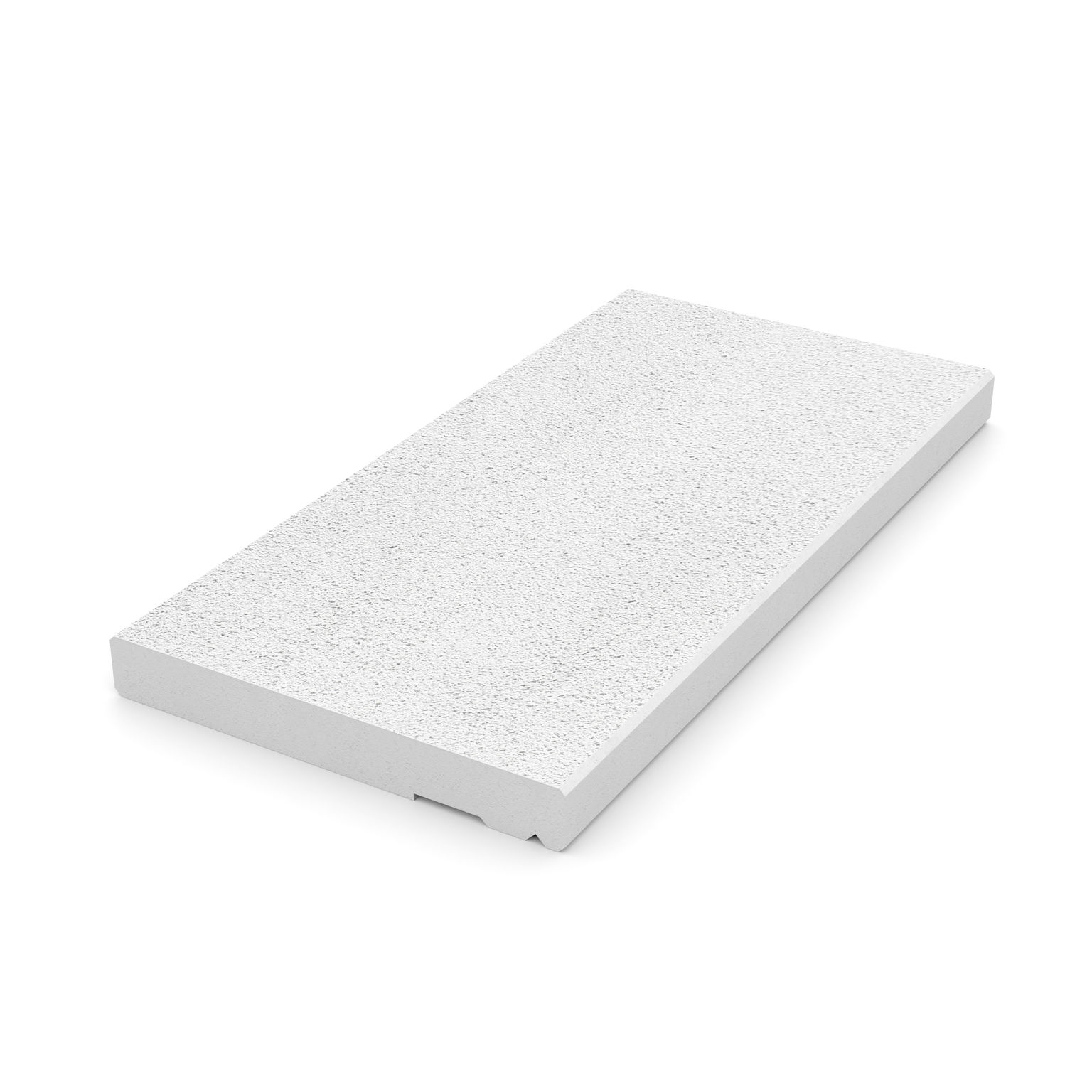 Kantplatta 135*2000*1000 mm i supervit färg med 130 mm urparing för kantstöd