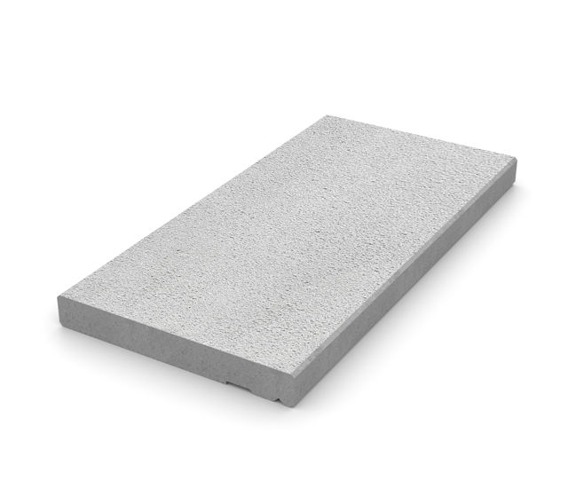 Kantplatta 135*2000*1000 mm i naturgrå färg med 130 mm urparing för kantstöd