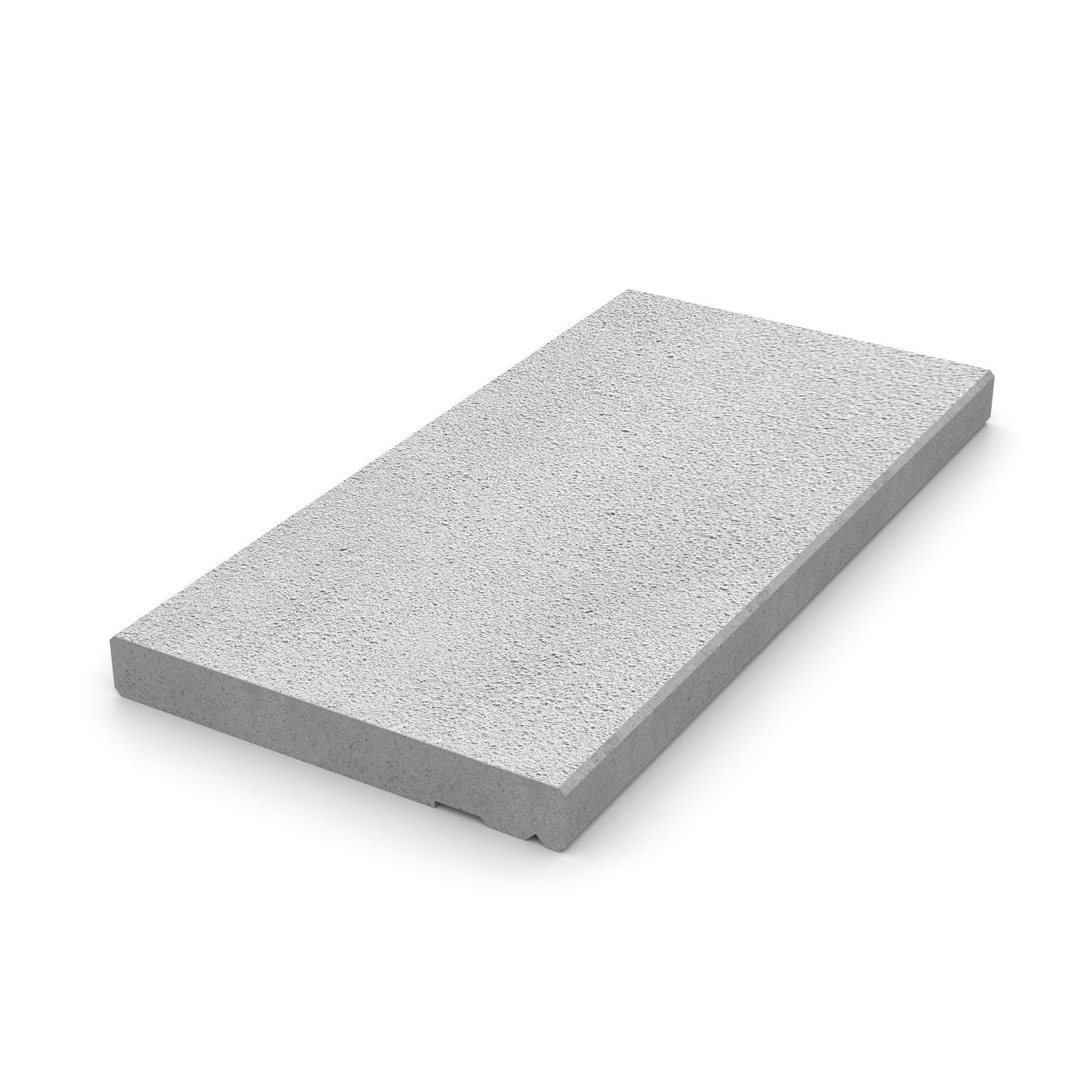 Kantplatta 135*2000*1000 mm i naturgrå färg med 130 mm urparing för kantstöd