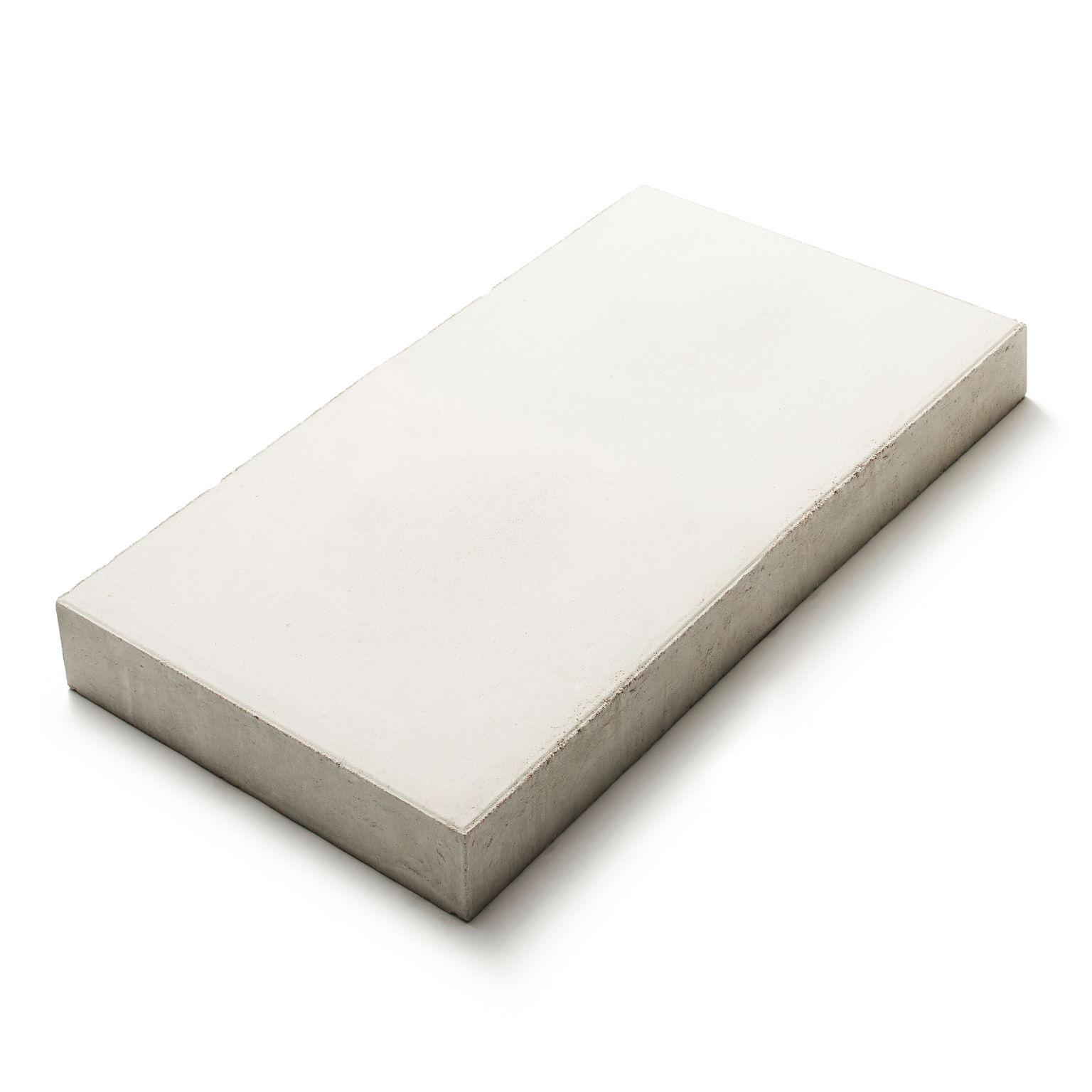 Våtpressad betongplatta Klara i supervit;350×700×65 mm – produktfoto.