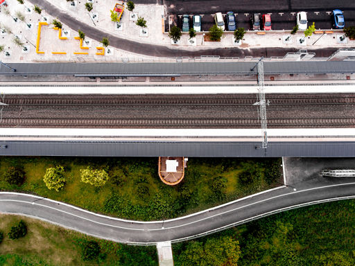 Fågelvy över Hyllie tågstation