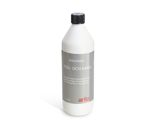 Produktfotografi av Arita fog- och kakelrengörare flaska 1l