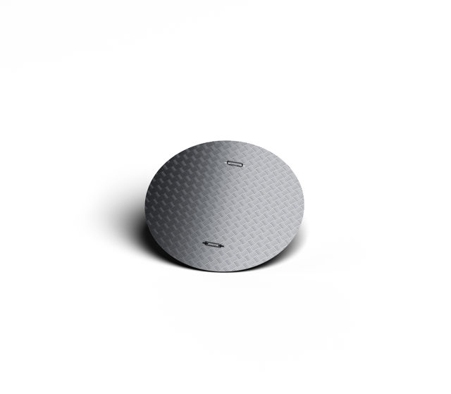 Produktbild på ett helt aluminiumlock för kabelbrunnar;DN 1200.