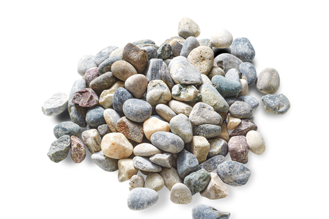 Flerfärgad pastelltonad dekorsten till trädgård och rabatter